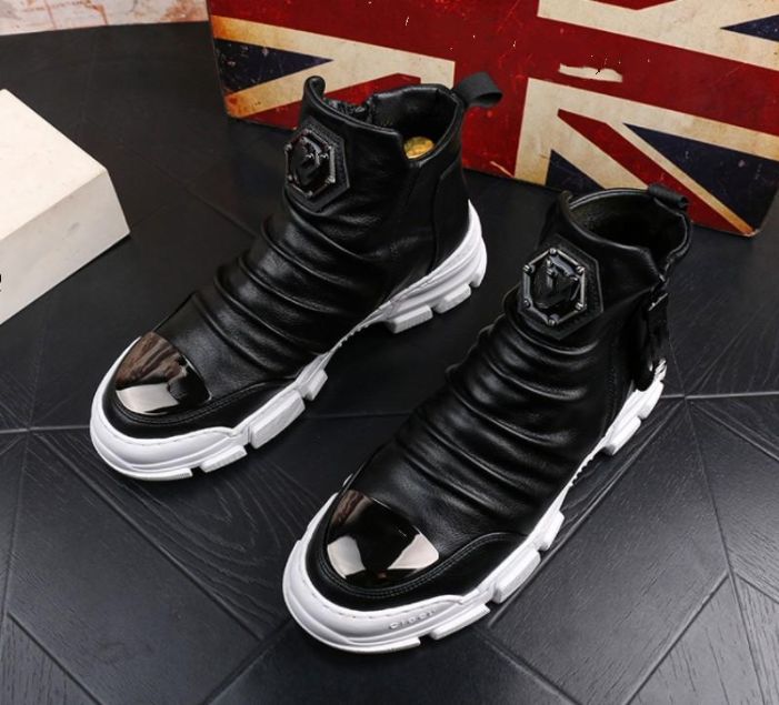 

Men's shoes autumn winter Martin boots snow boots high cotton boot men youth casual ankle boot warm leather bootiesV45, Multi