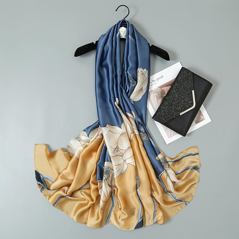 

Scarves JTVOVO 2022 180x90CM Women's Fashion Temperament Printed Designer Scarf Imitation Silk Shawl Muffler