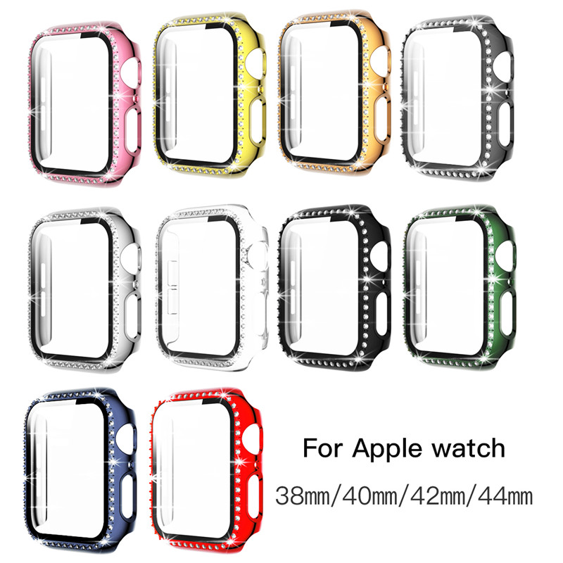 

Crystal Diamond with Screen Protector case for Apple Watch 40mm 44mm Series 6/SE/5/3/4, Mixed colors