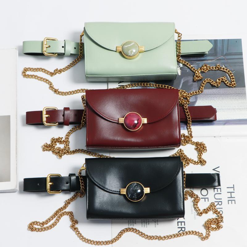 

Chic Style Women Fanny Packs Adjustable Waist Belt Phone Bag Detachable Chain Pack PU Leather Wallet Makeup Purse 2021 Bags