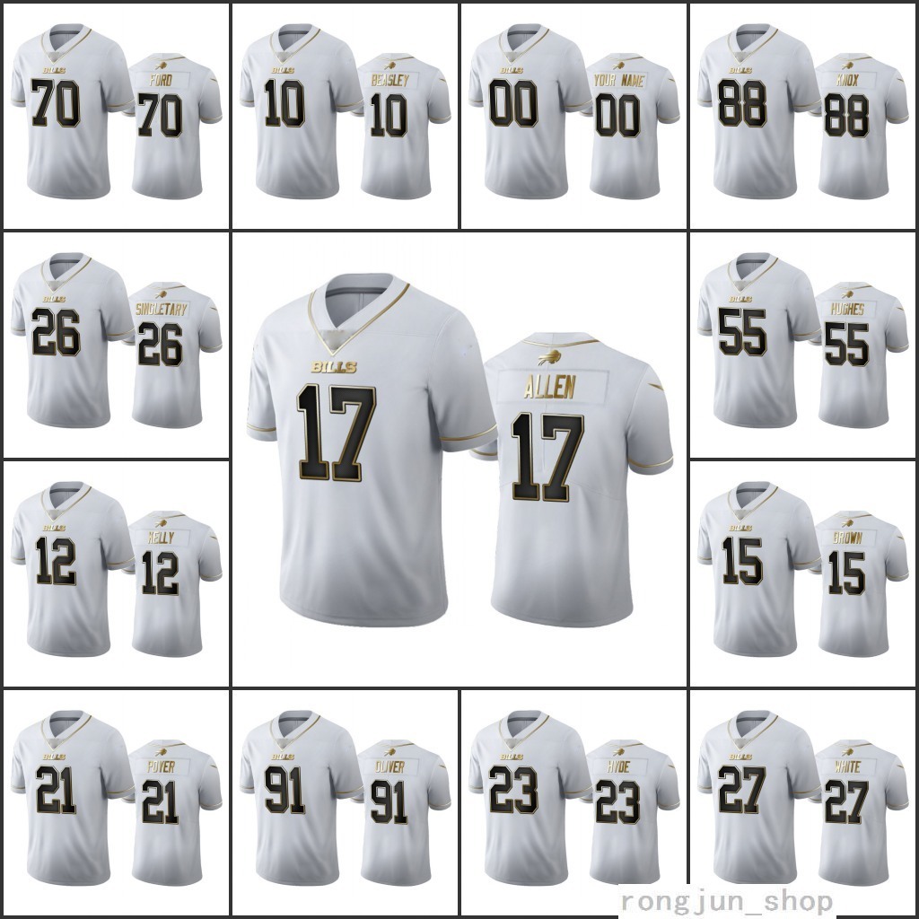 

Top Quality BuffaloBillsMen #17 Josh Allen 91 EdÂOliver 26 Devin Singletary 10 Cole Beasley Custom Women Youth White 100th Seaso, Black;red