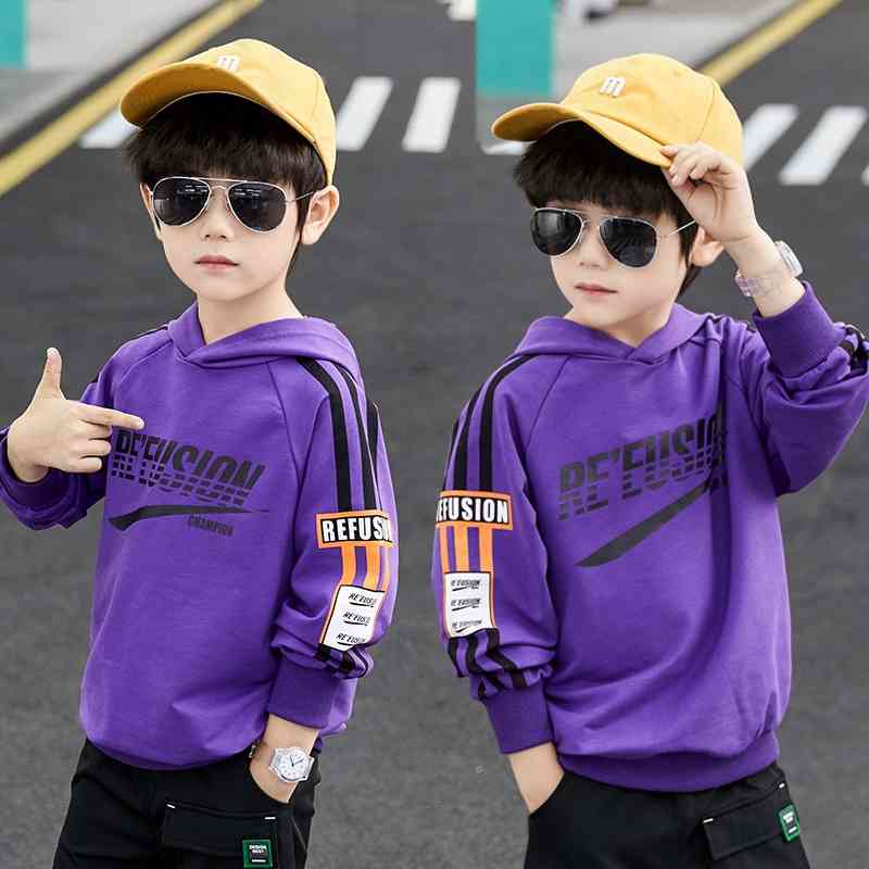 

Boys' sweaters spring and 2021 new Korean hooded top middle-aged children's foreign style autumn trendy clothes