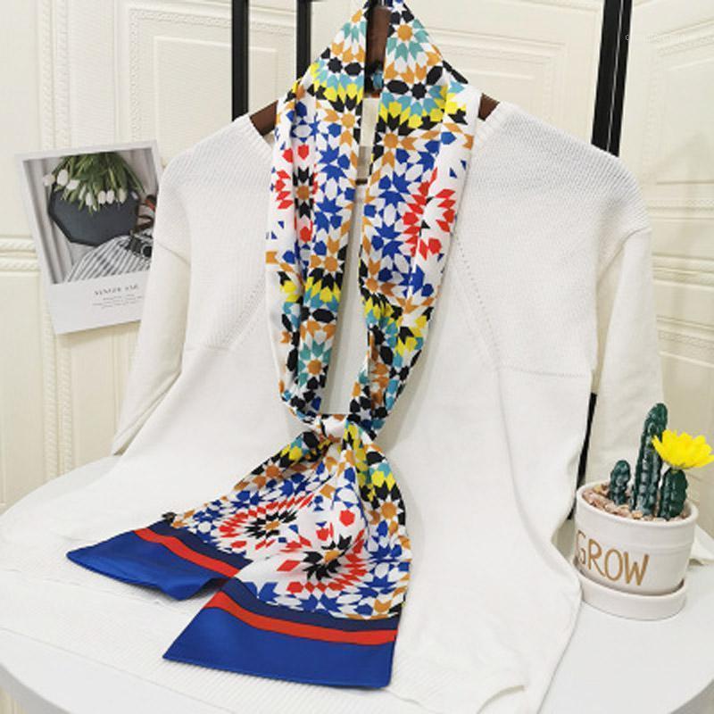 

Scarves Summer Long Small Silk Scarf Female Japanese And Korean Style Occupational Decorative Satin Travel WJ361