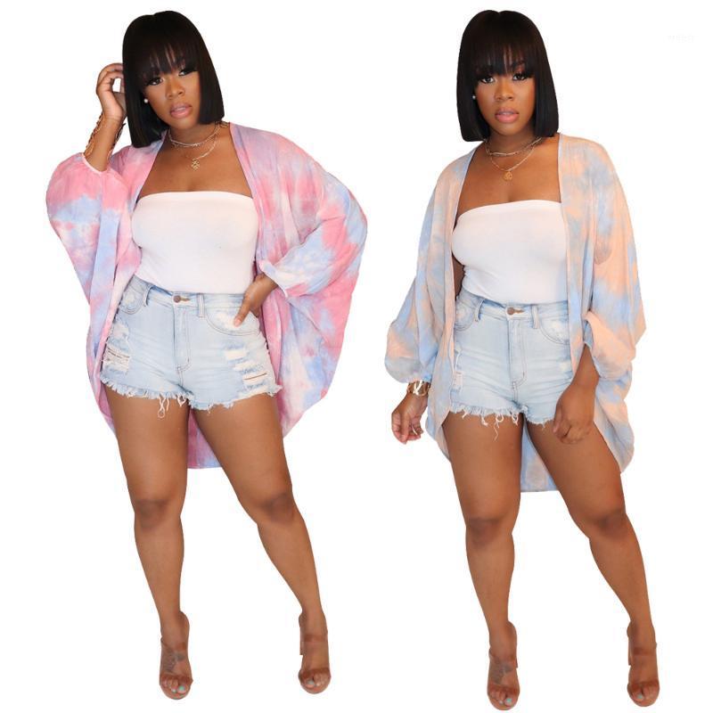 

Summer Women Floral Print Kimono Beach Cardigan Cover Up Swimwear Blouse Shirts Female Tops Coat Loose Clothing Women' Blouses, 01 blue pink