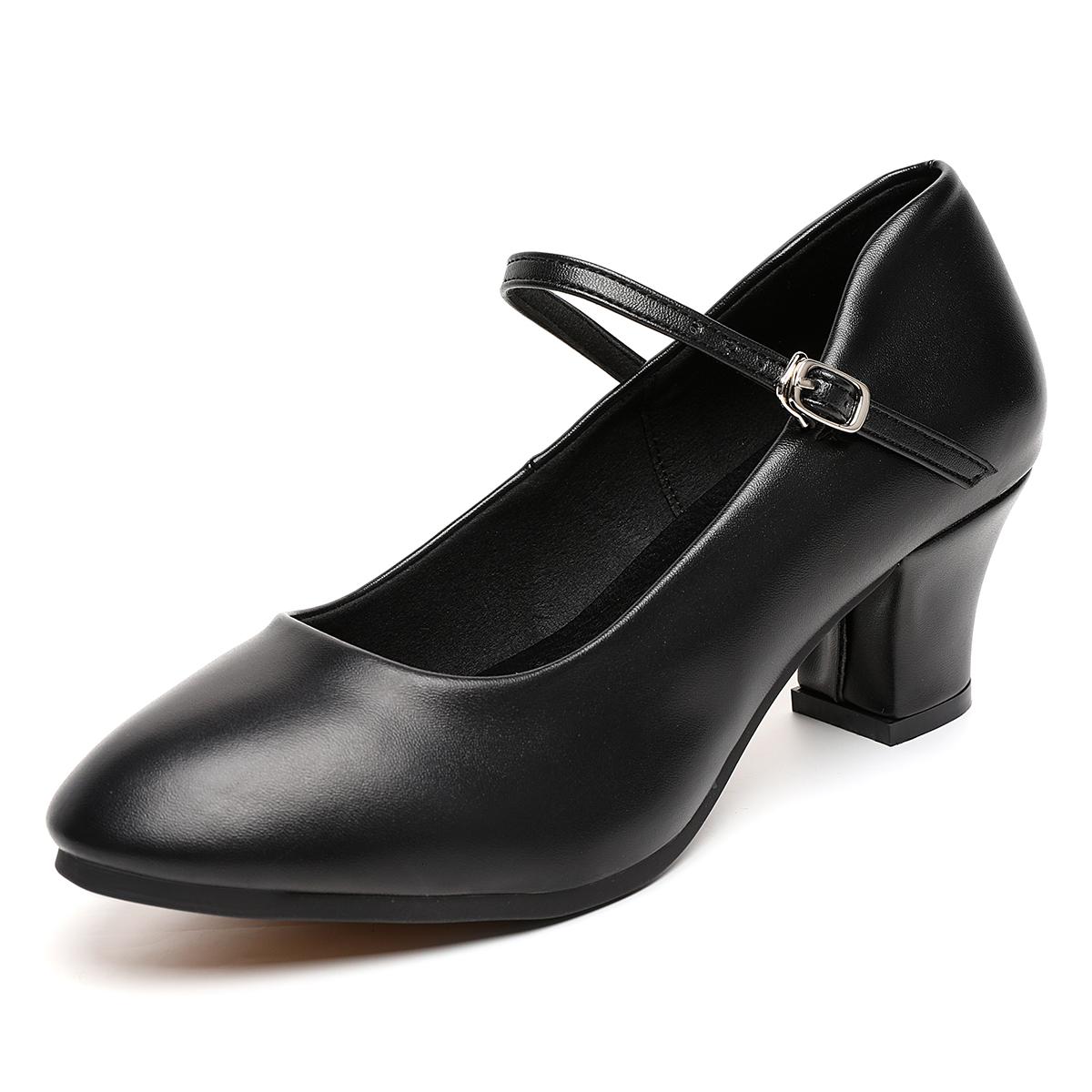 

Women's high heel indoor and outdoor dance shoes work leather, 727 black