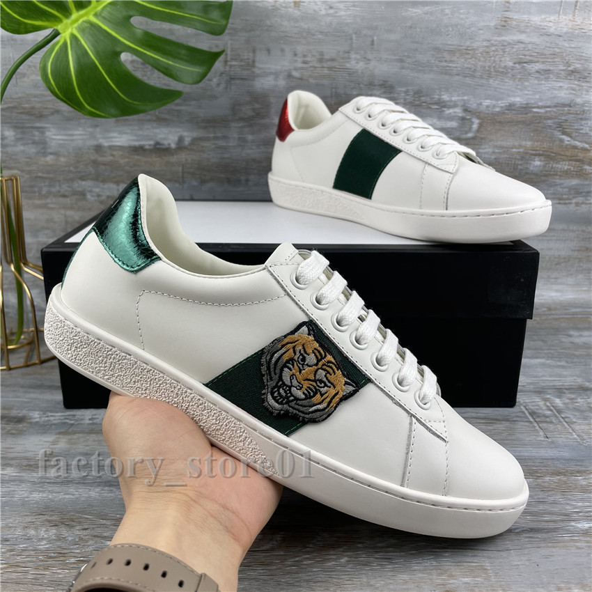 

Green Red Casual Shoes Men Women Platform Chaussures Matte Leather Tennis Skin Skateboarding Shoe Ace Bee Stripes Scarpe Embroidery Snake esdfss, Black