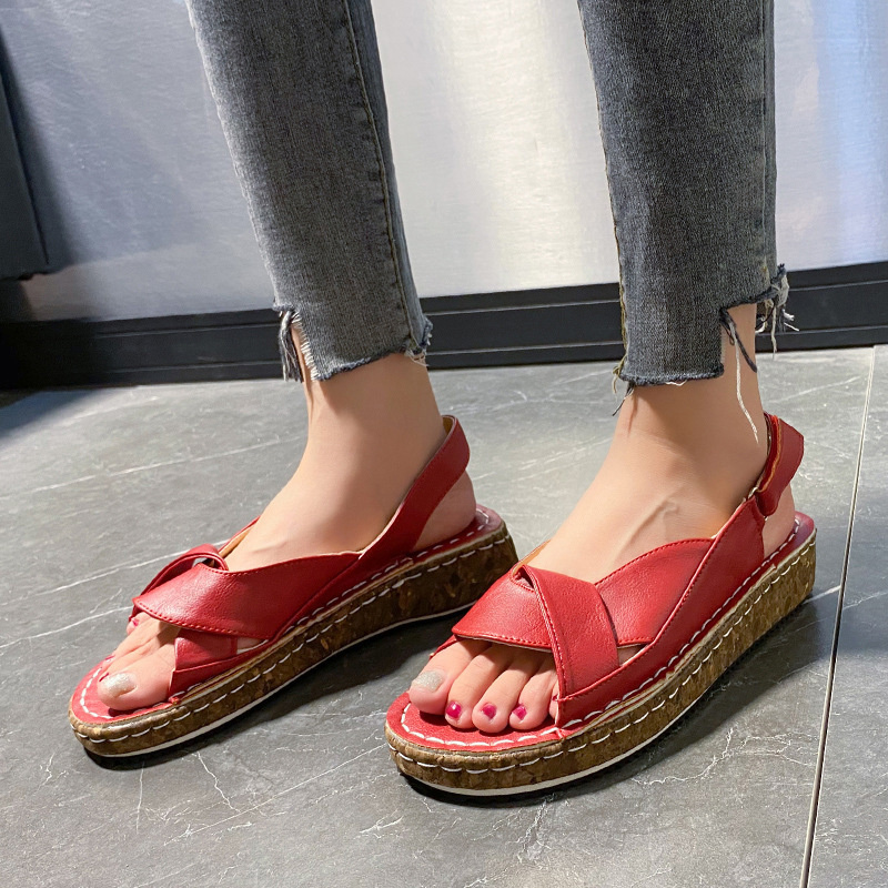 

Sandals Women's high-quality women's sandals open-toed hollow casual wedges out shoes med heels T2VB, 1# shoe box
