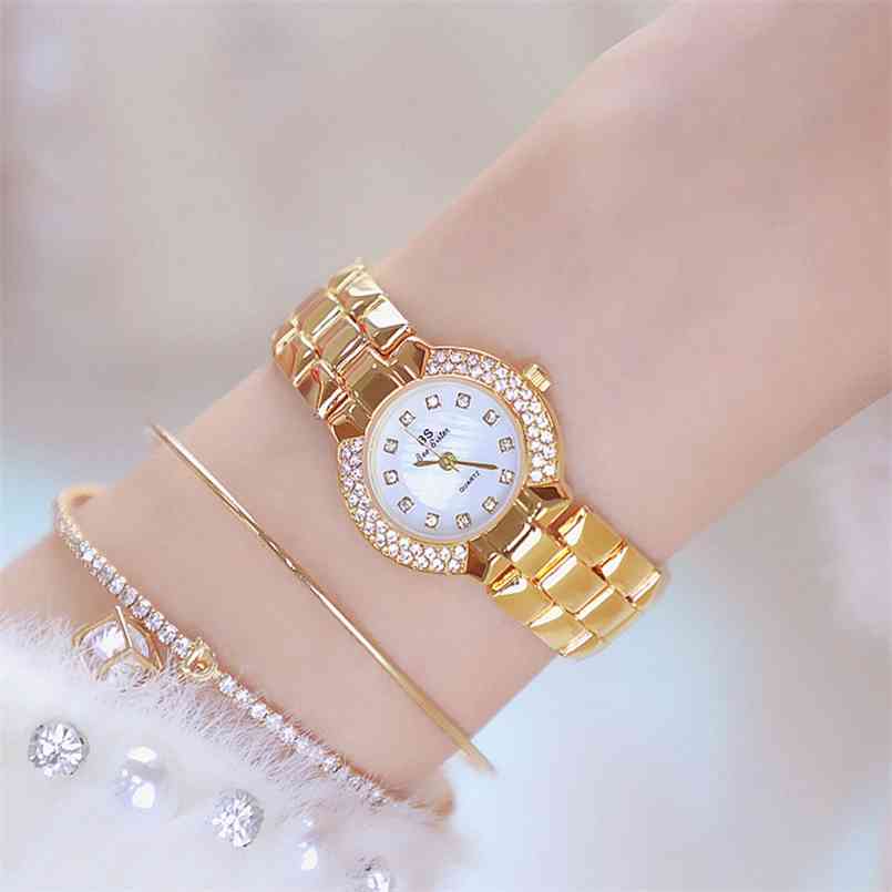 

Woman Watches Famous Brand Fashion Diamond Quartz Women Gold Female Wrist Watch Stainless Steel Reloj Mujer 210707