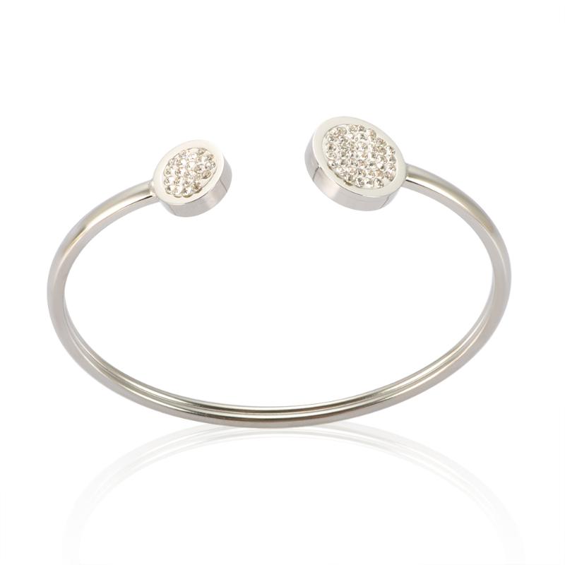 

Bangle Women Clay CZ Crystal Opening Adjustable Bracelet For Wedding Party Jewelry Gift