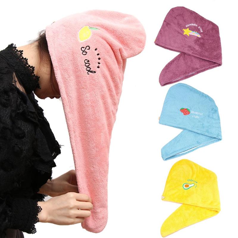 

Shower Caps Soft Microfiber Towels Turban Coral Fleece Cartoon Quick DryingTowel Dry Hair Cap Bath Hats