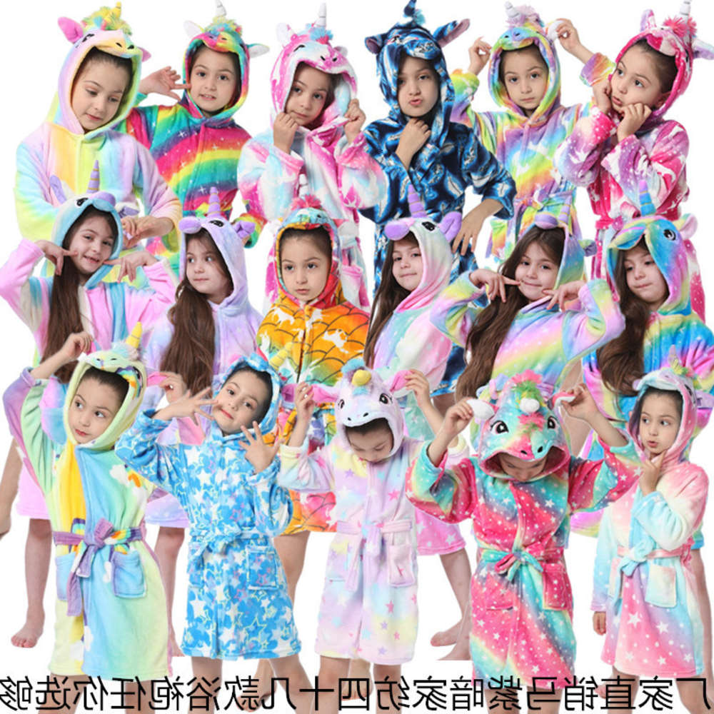 

rainbow Tianma children's bathrobe flannel cartoon home wear robe animal fox horse