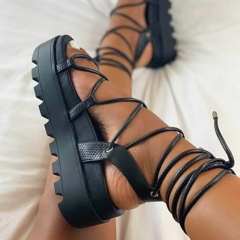 

Women Bandage Flats Fashion Clip Toe Flip Flops Shoes for Ladies Wedge Sandals Outdoor Tb Sandals Sexy Lace Up Platform Sandals K78, Orange