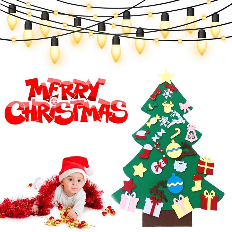 

Christmas Decorations Felt Tree For Toddlers With Snowflake Lights DIY Set Kids Gifts