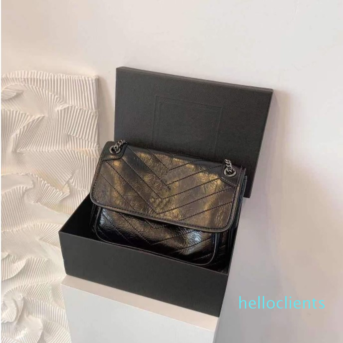 

Classic leather chain shoulder bag flip designer ten letter logo women's shopping bag