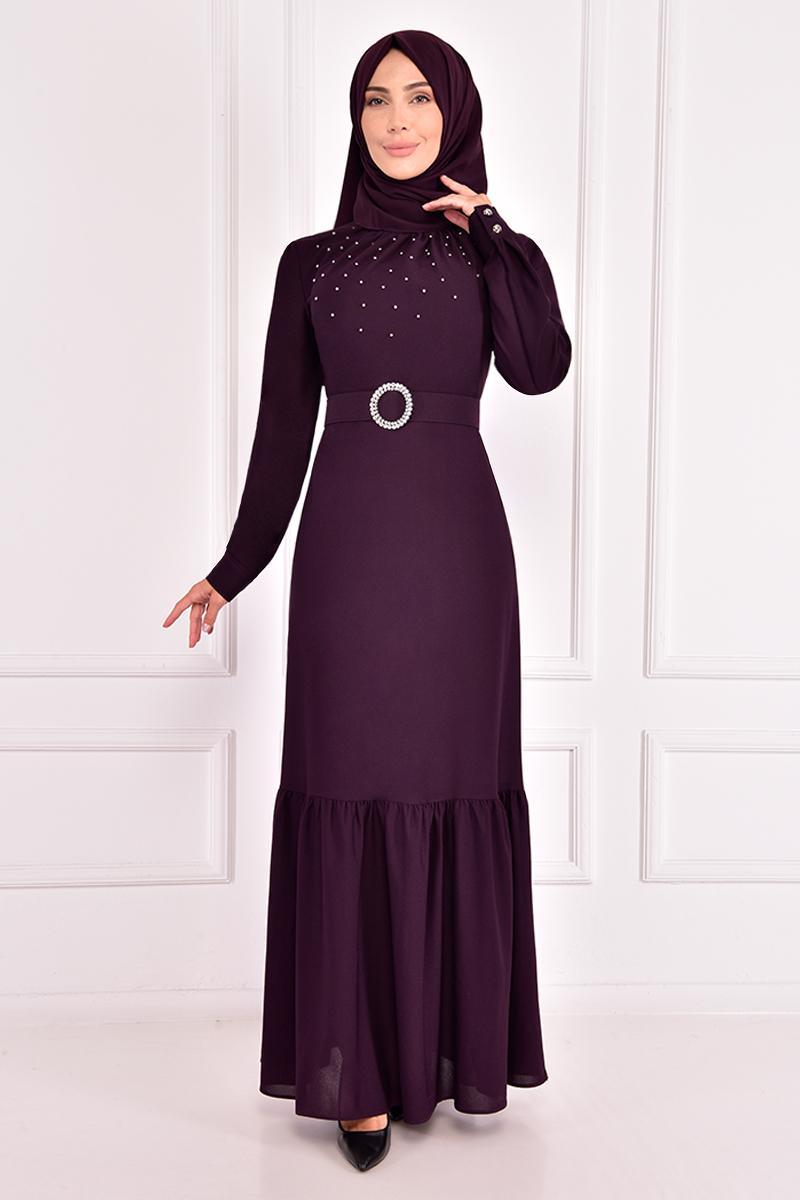 

Ethnic Clothing Pearl Detail Dress Purple ASM12399