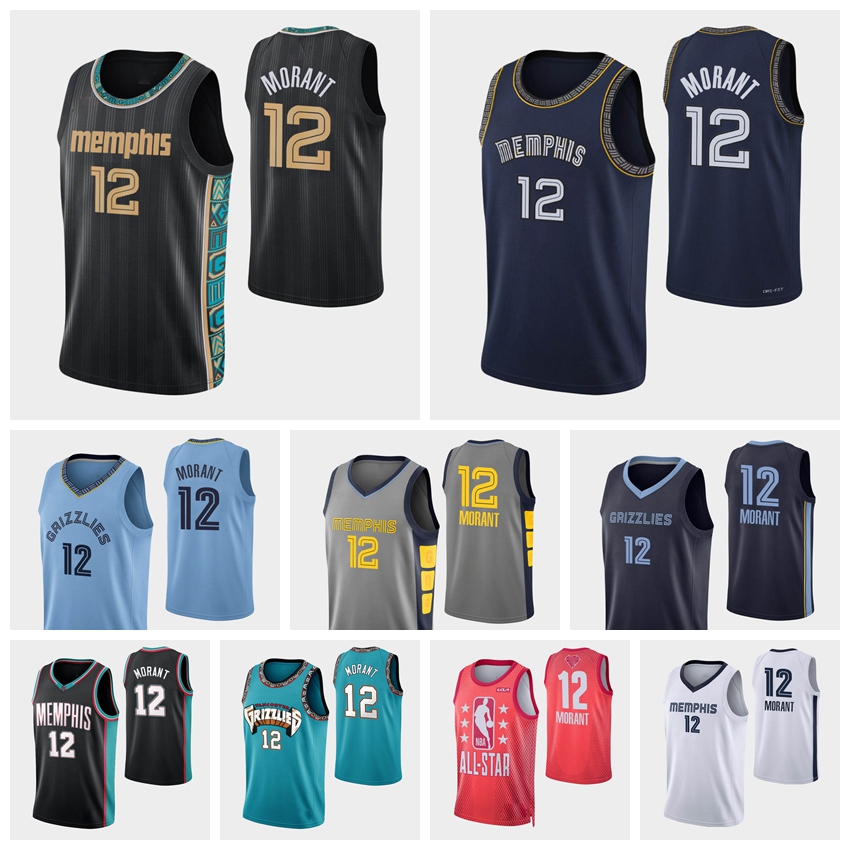 

Memphis''Grizzlies''Men Ja 12 Morant Black City 2022 basketball Jersey