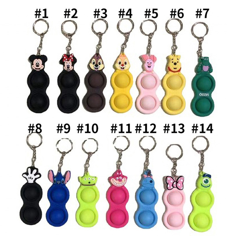 

Push Bubble Simple Dimple Key Ring Fidget Toys Keychain Kids Adult Novel Squeeze Bubbles Puzzle Finger Fun Game Keyring Stress Relief Goods