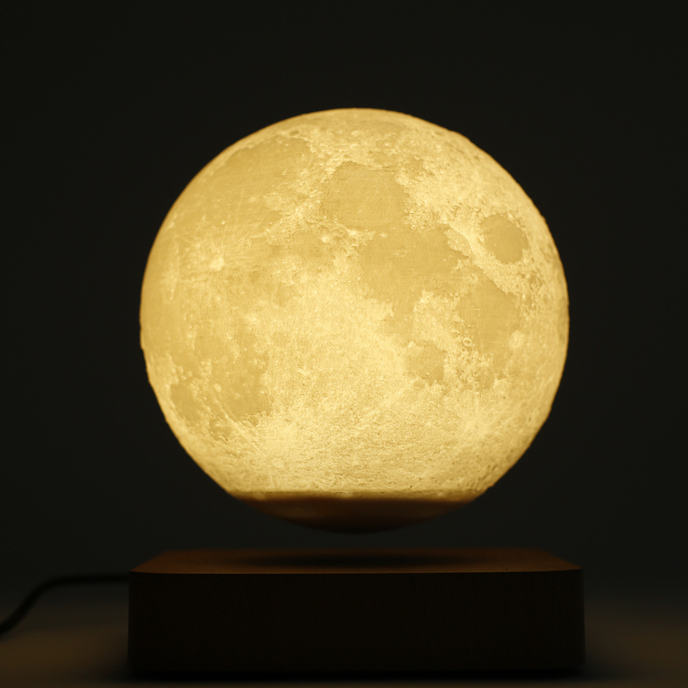 vision care 3D Printing Floating Rotating Magnetic Levitation Moon luna Display Night Light Lamp-image-736349210
