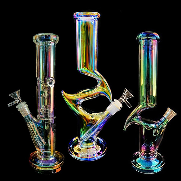

Colorful Glass Bong Hookahs Downstem Perc Heady Dab Rigs Glasses Bubbler Cigarette Smoking Water Pipes Water Bongs Dabber ice Catcher With 14mm Joint