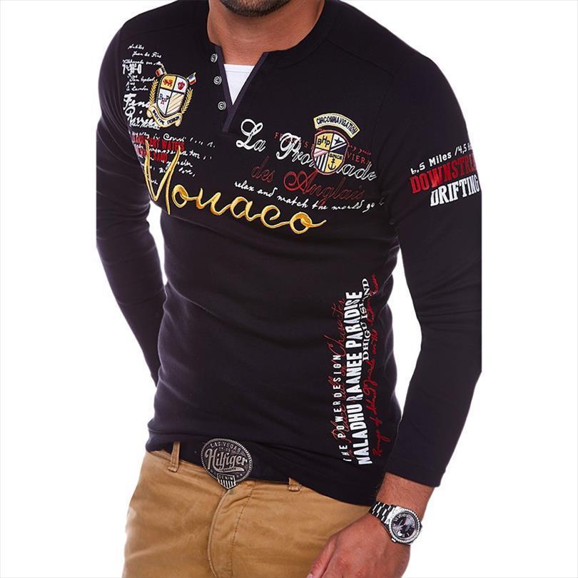 

fashion shirt long sleeve casual men polo cotton shirts slim fit cultivating personality tees polos black blue, White;black