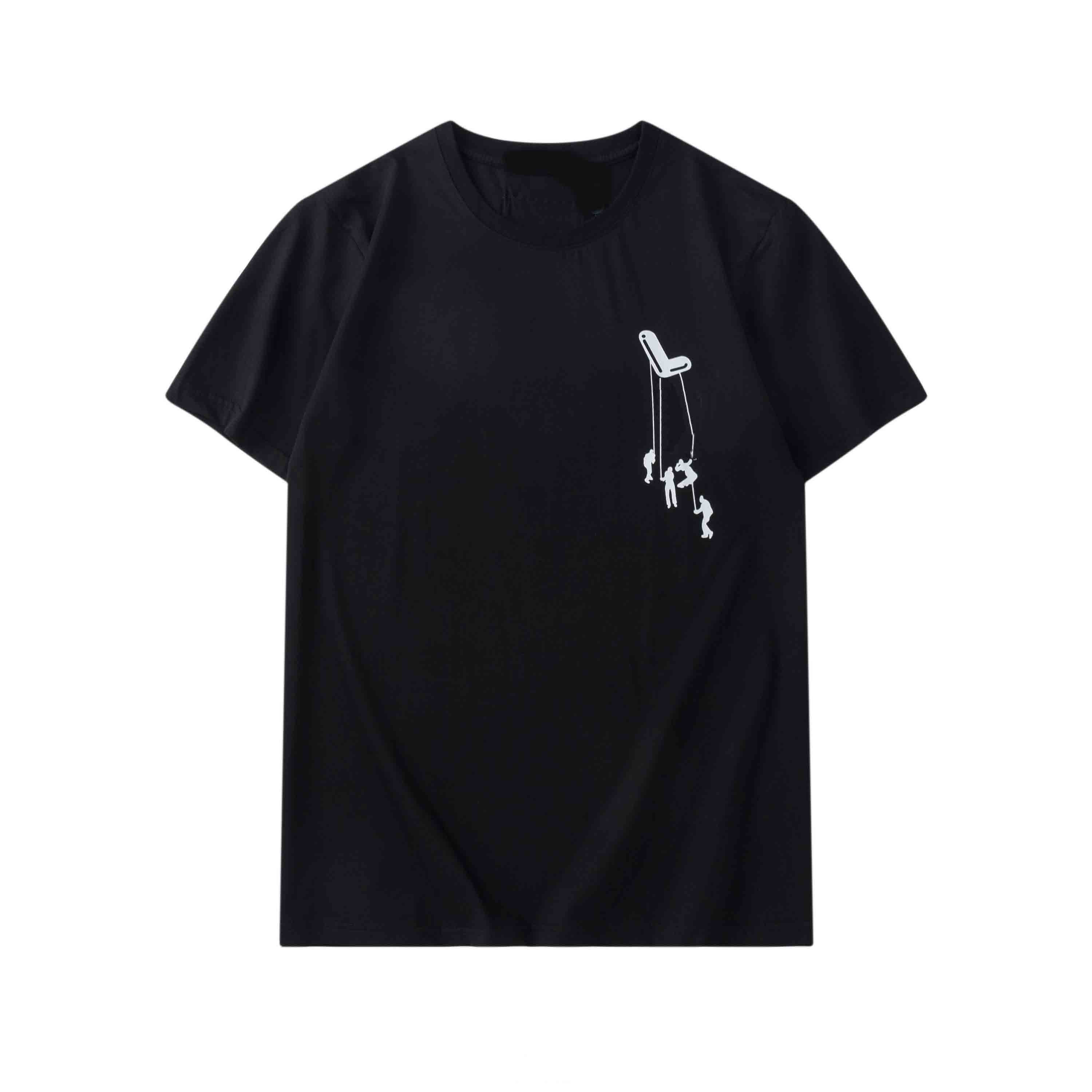 

Sommer Herren T-Shirts Hohe Qualität Baumwolle T-shirt Einfache Stickerei Abzeichen Feste Paar Kurze Ärmeln Europäische und amerikanische Freizeit Marken T-Shirts