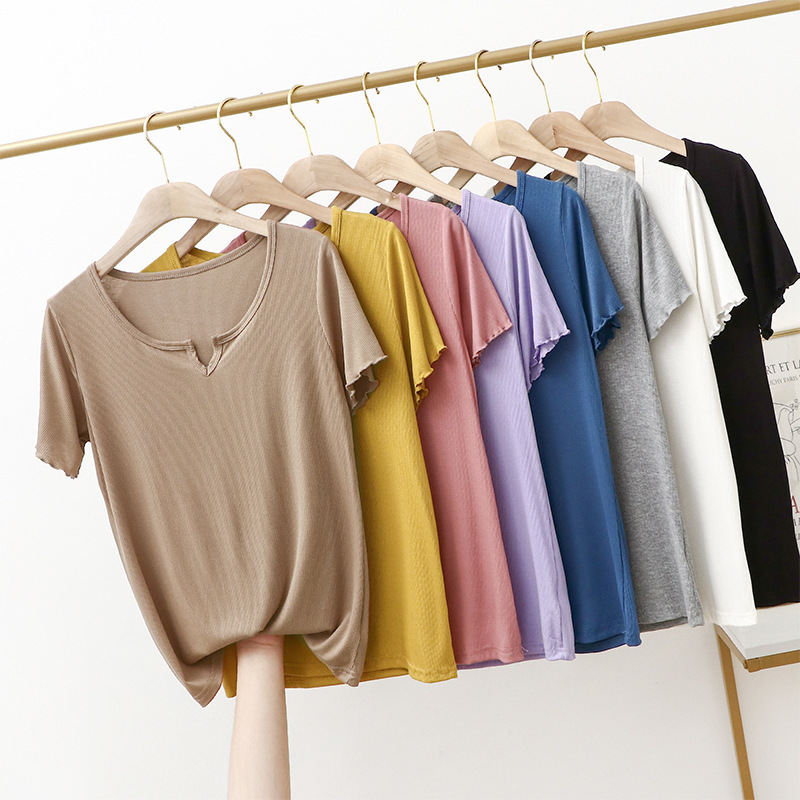 

women's t shirt ice silk short sleeve white summer with black thin trend solid color backing shirt