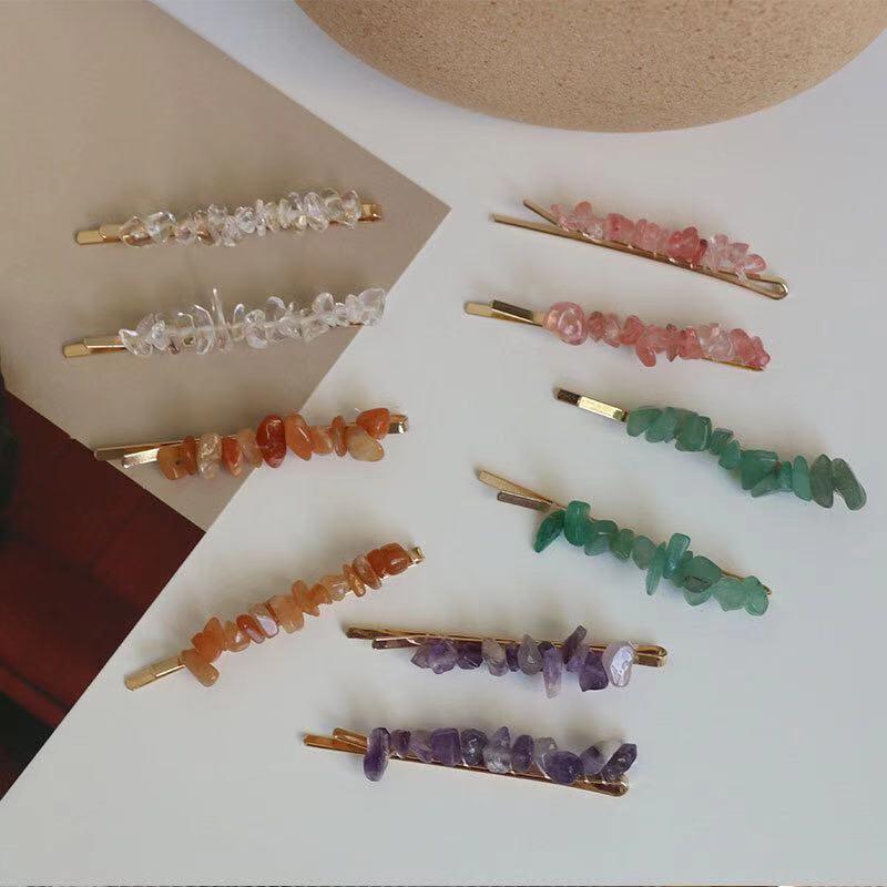 

Hair Clips & Barrettes 2021 Natural Stone Crystal Woman Accessories Korea Cat's Eye Heart Bands For Ladies Fashion Jewelry