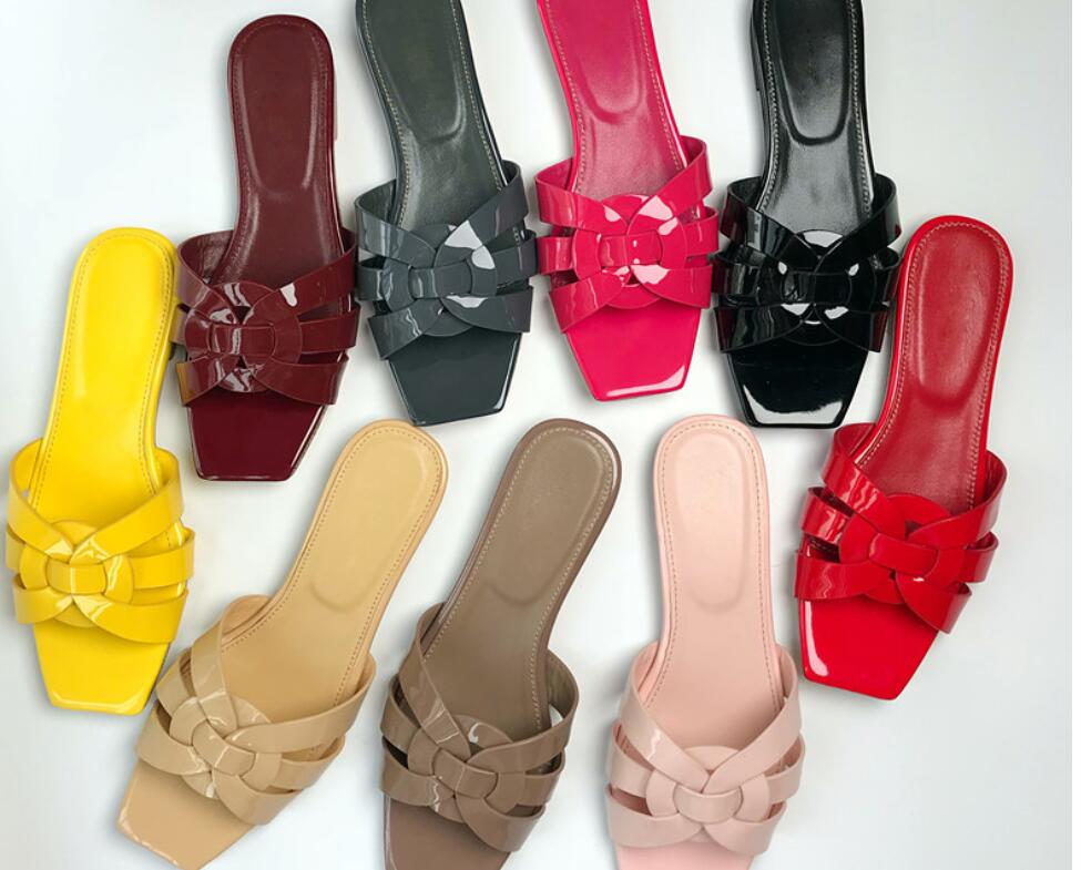 

A- 2021 Spring Summer H Shoes Fashion Flat Heel Sandals Word Cool Slippers Casual Shoes Streetwear Ladies Flat Slippers 35-40, 16