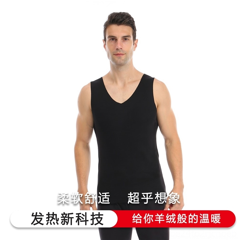 kg5 teflon thermal men's tank tops underwear men's v-neck keep warmunderwear for warmth thermal vest large size traceless basic underpants