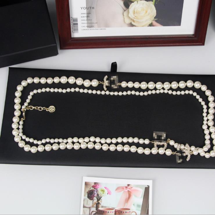 

Pearl letter long sweater chain necklace fashion temperament
