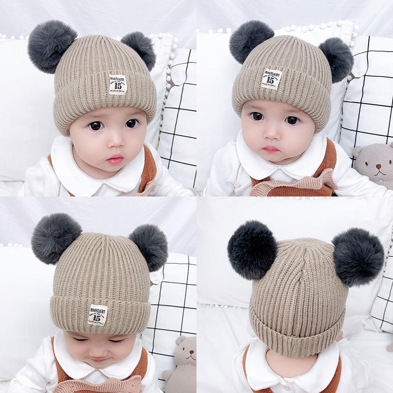 

Cute Super Baby Girl Hat In Autumn And Winter For Boys Plus Velvet Warm Woolen Infants Toddlers Caps & Hats, Yellow
