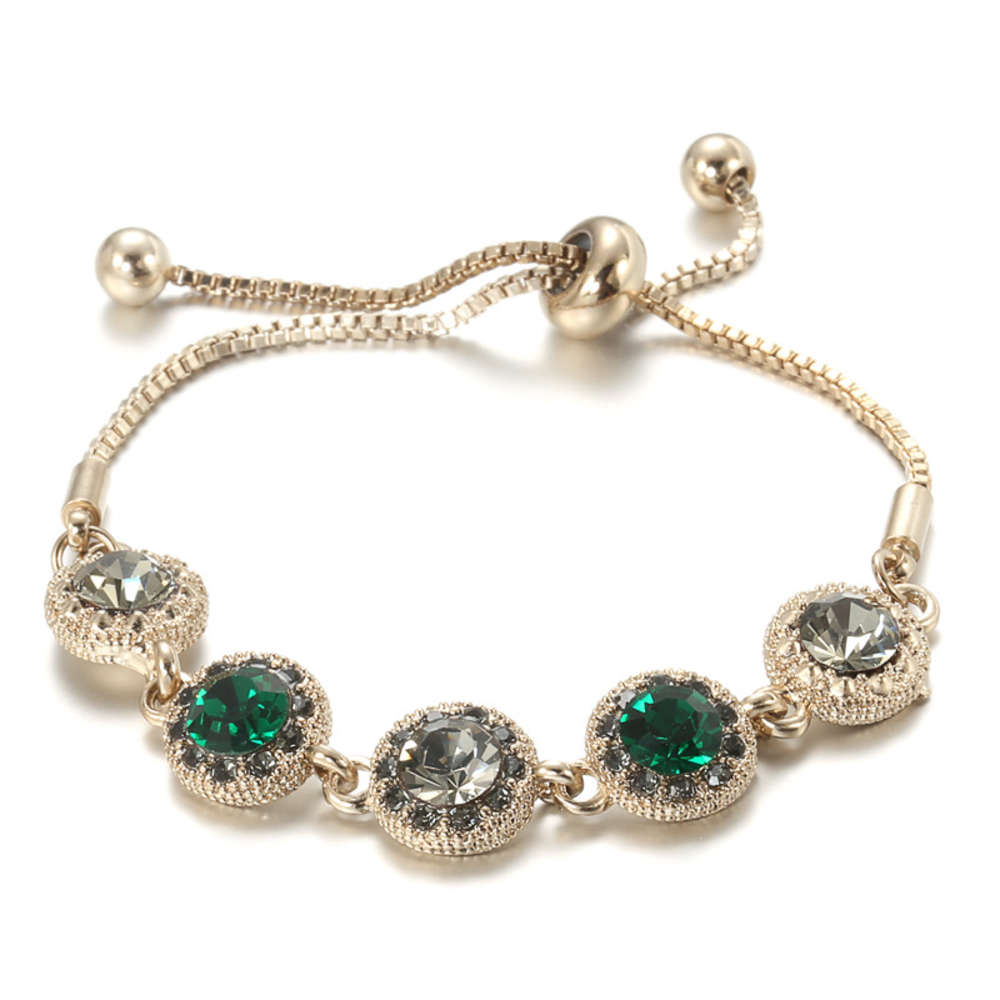 

,bracelet Korea East Gate fashion temperament flower inlaid diamond bracelet luxury pop Crystal Stretch niche Design Bracelet, Golden;silver