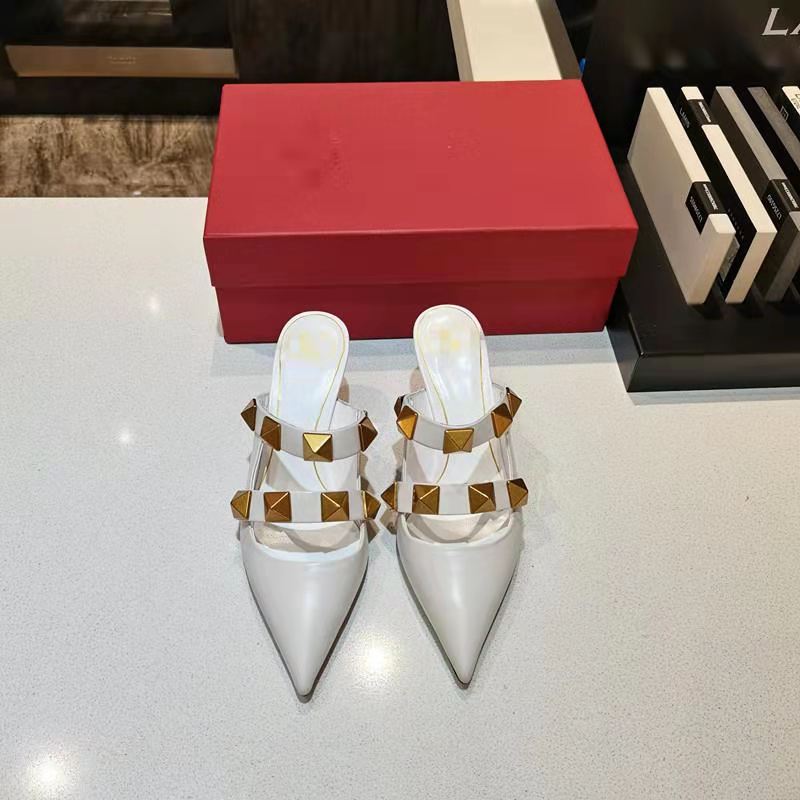 

2021 rivet womens sandals classic design parchment material comfortable high heel luxury elegant worthy of your size US 4-11, Red