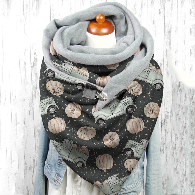 

Scarves View Printing Warm Winter Buckle Scarf Casual Button Soft Wrap Shawls Female Foulard Thick Blanket 40#