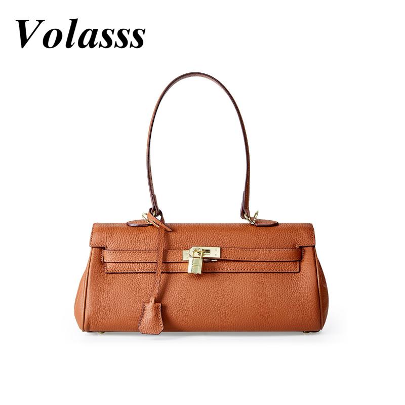 

Fashion Women Shoulder Top Handle Bags For Lady Luxury Designer Genuine Leather Underarm Baguette Bag Ladies Purses And Handbags, Black