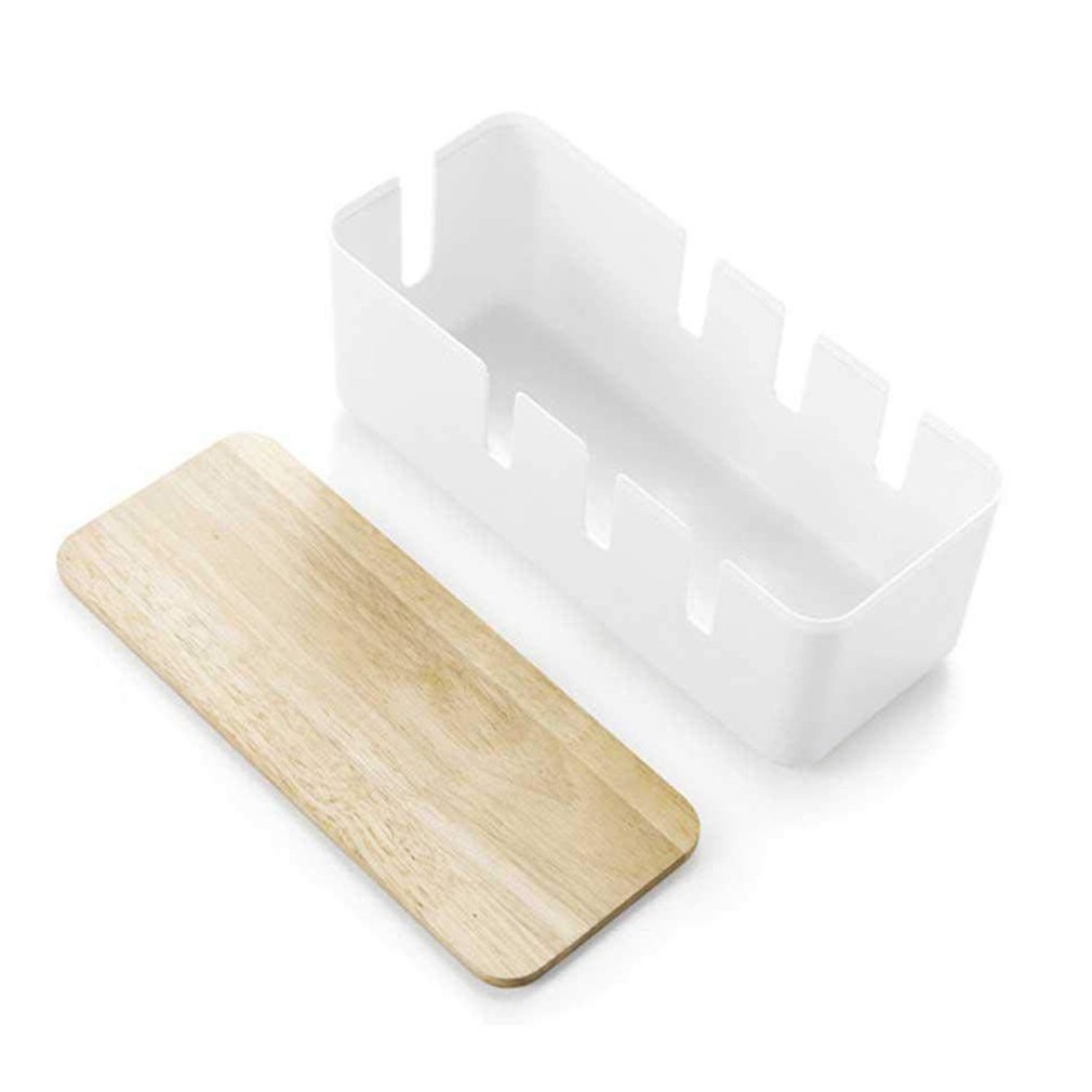Grande boîte de rangement de câbles blanche Eiken Cover Hollow Heat drain Socket Net cable Opbergbox Cable Organizer