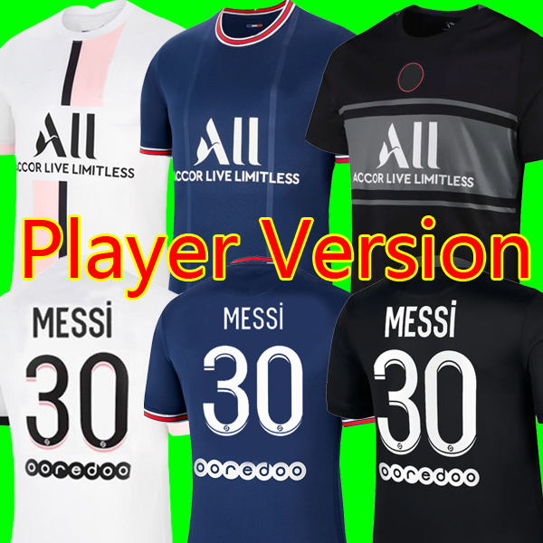 

Player version 21 22 MESSI PSG soccer jersey MBAPPE SERGIO RAMOS 2021 2022 third Maillots Top football shirt NEYMAR JR men + kids kit uniforms enfants maillot de foot, 3rd player