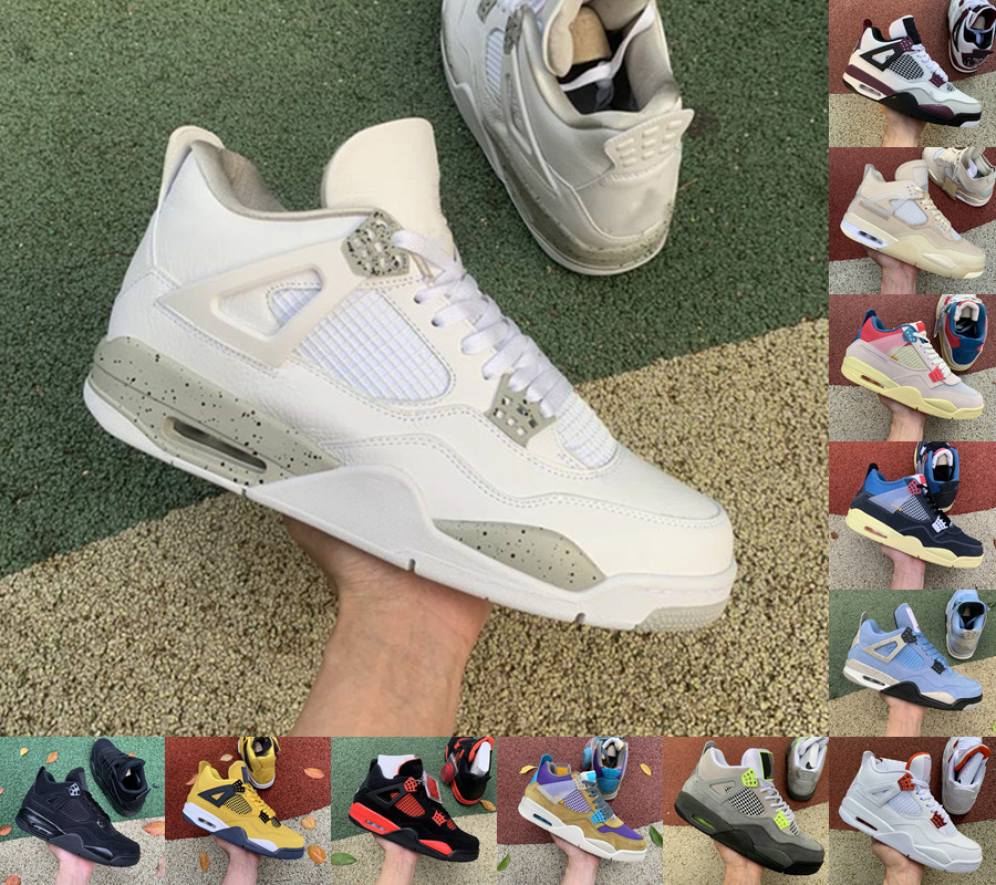 

University Blue Jumpman 4 men women basketball shoes White Cement Black Cat Union Guava Ice designer sneakers JORDÁN Taupe Haze Red Thunder trainer shoe