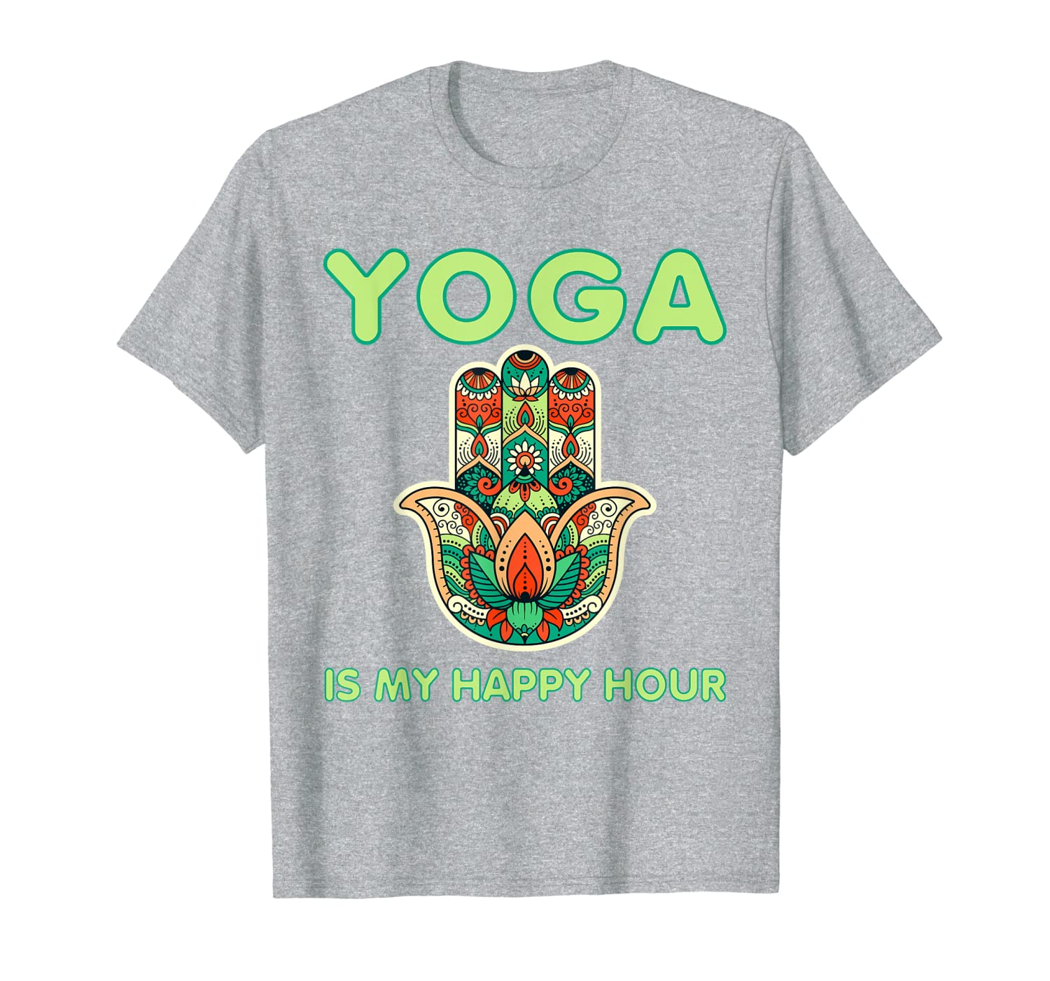 

womens yoga is my happy hour vintage colors namaste gift t-shirt, White;black
