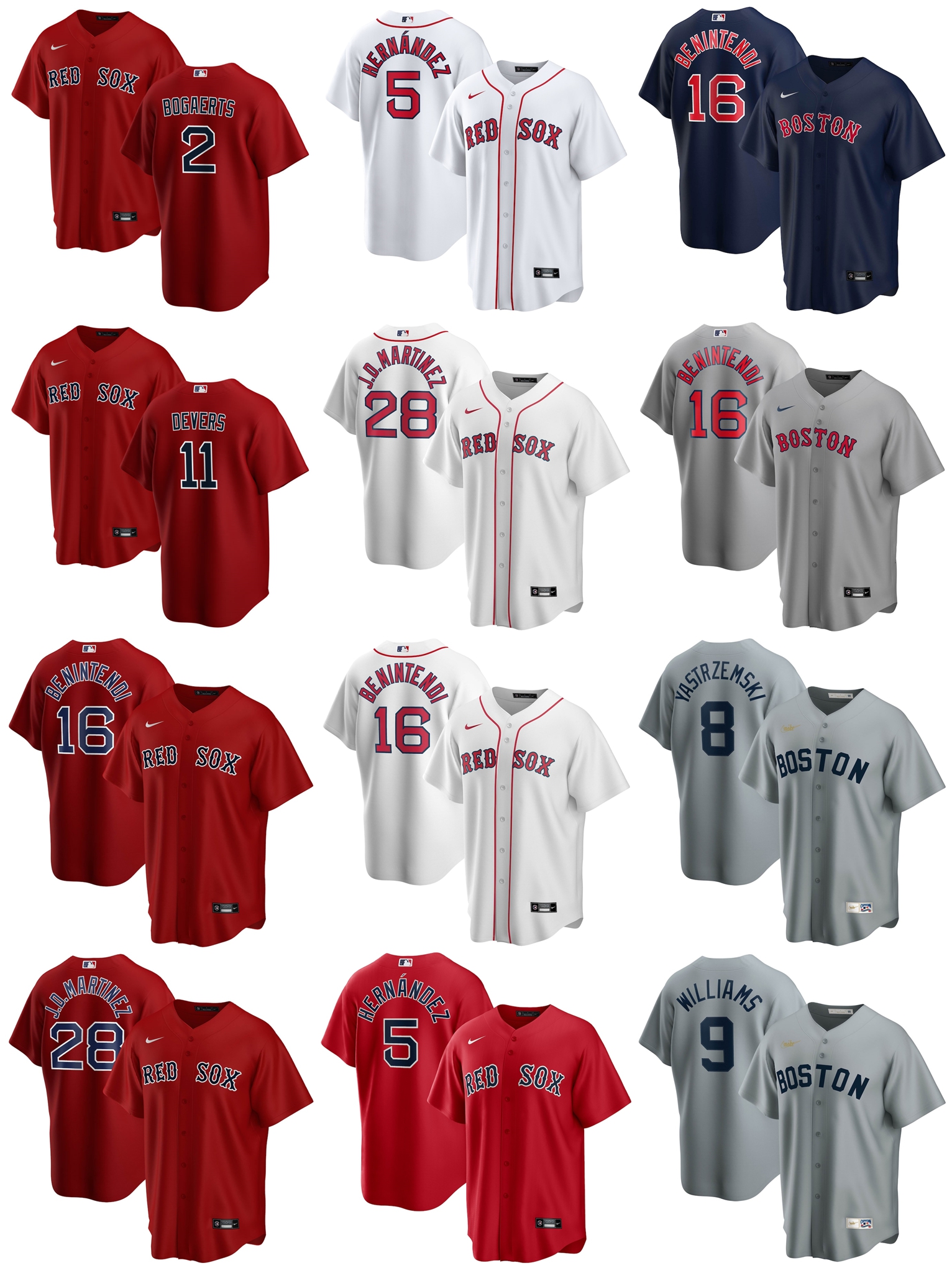 

Boston Red Sox Baseball Jerseys Rafael Devers Jersey Xander Bogaerts J.D. Martinez Nathan Eovaldi Enrique Hernandez Andrew Benintendi Ted Williams Stitched, 16