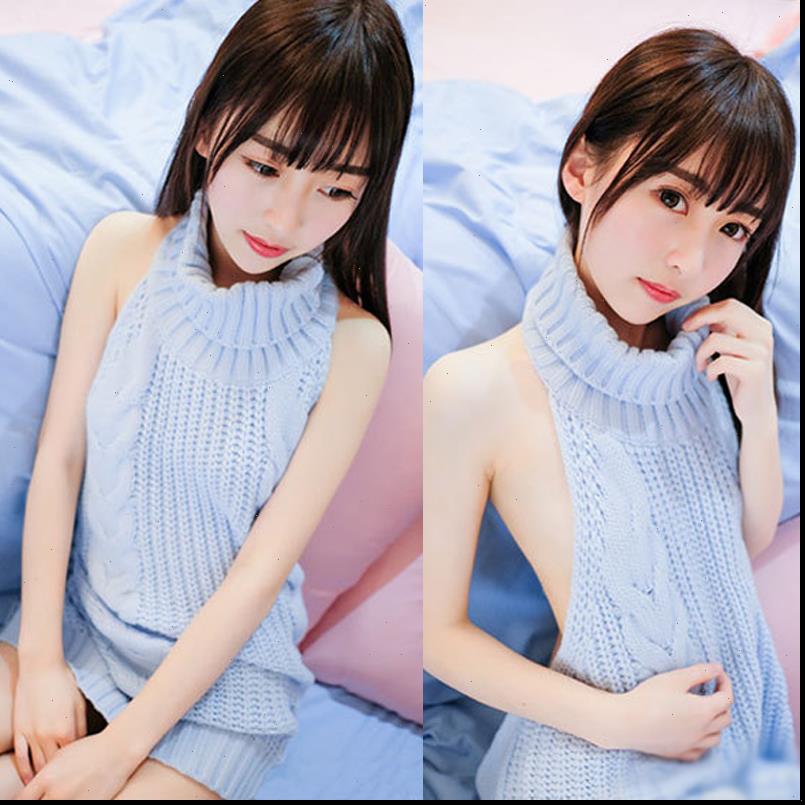 

fall fashion women sweater virgin killer korean off shoulder knitting womens sweaters turtleneck backless pullovers, White;black