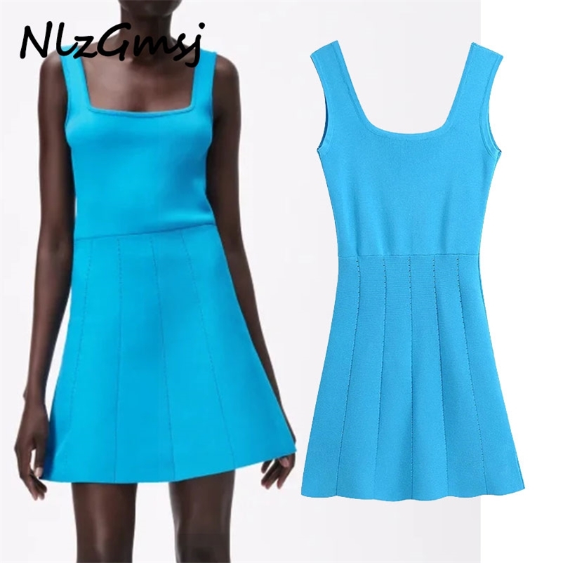 

Dres Knitted Camis Short Sleeve Solid Elastic Party Vestido Elegant Fashion Girl Mini 05 210628, As picture