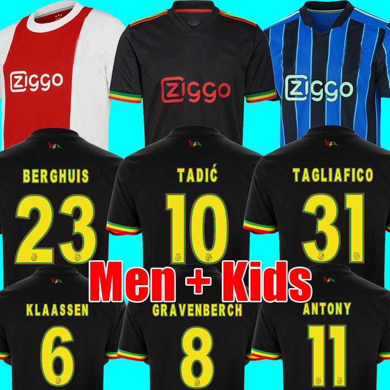 

MEN + KIDS tops TADIC HALLER ajax by Bob Marley soccer jersey 21 22 KLAASSEN ÁLVAREZ amsterdam camiseta fútbol NERES 2021 2022 TAGLIAFICO ANTONY CRUYFF maillot de foot, Home kids