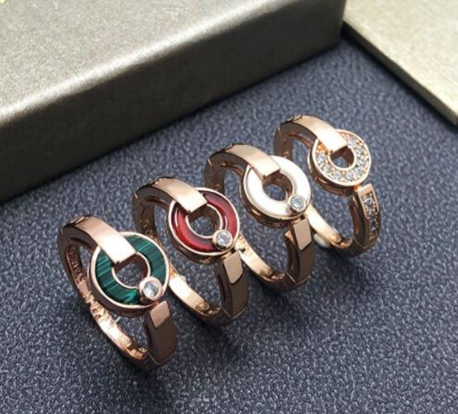 

Copper coin ring female titanium steel fortune turns white Fritillaria Diamond 18K Rose Gold couple wedding ring for men and women