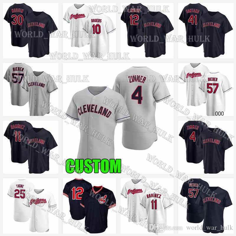 

4 Bradley Zimmer Jersey 11 Jose Ramirez 99 James Karinchak Indians 30 Joe Carter 44 Bobby Baseball Jim Thome Triston McKenzie Cleveland, Blue;black