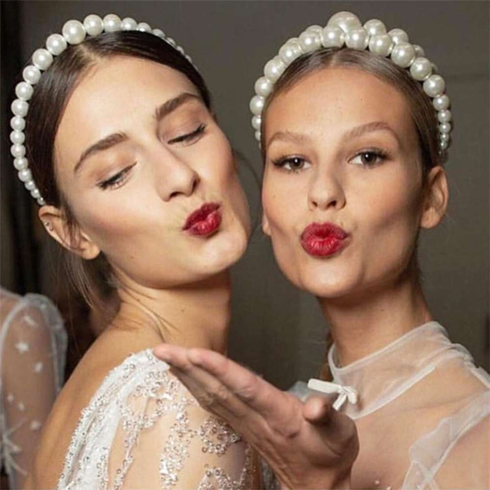 2019 new fashion versatile temperament bright hairband net red the same personal trend pearl hair accessories-image-695854573