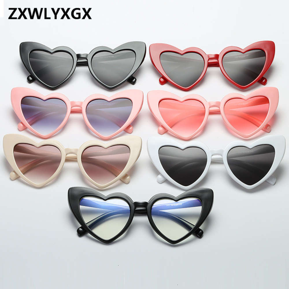 

designer new fashion love heart cat eye women brand vintage gradient sunglasses shades eyes the sun, Black