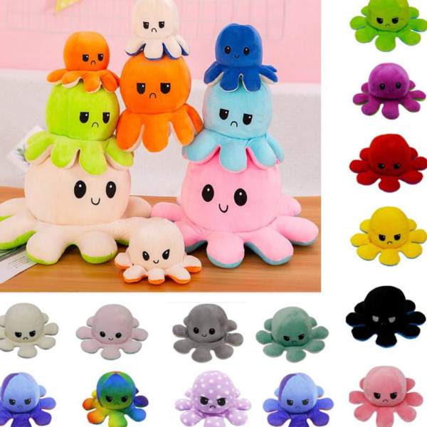 

favor-New Reversible Flip Octopus Stuffed Toy Soft Animal Home Accessories Cute Doll Children Gifts Baby Companion Plush HH9-3655