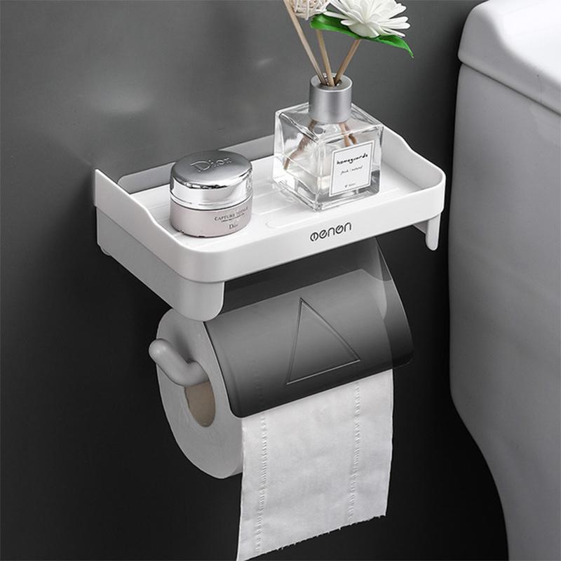 

Toilet Paper Holders Wall Mount Holder Bathroom Tissue Accessories Rack Self Adhesive Punch Free Kitchen Roll Accessory