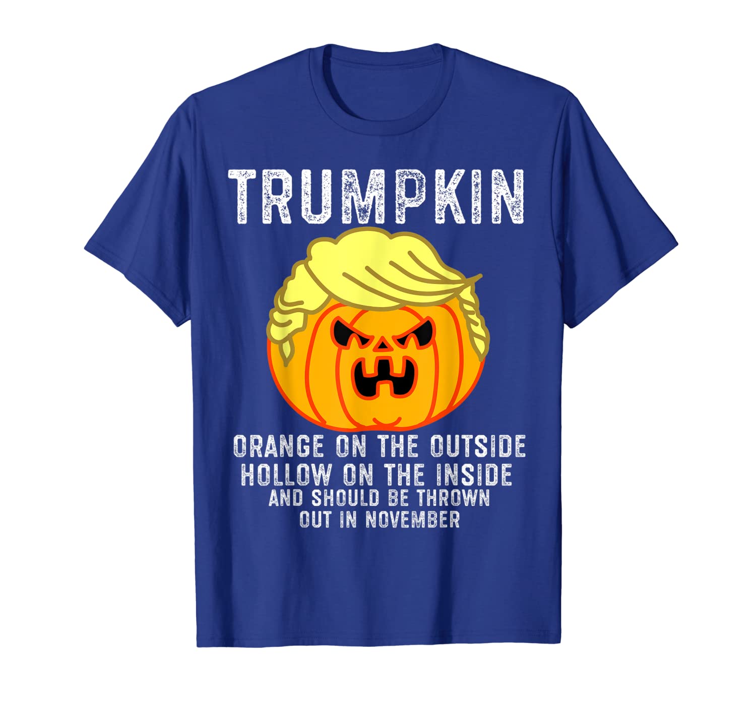 

trumpkin shirt, orange on the outside hollow on the inside, White;black